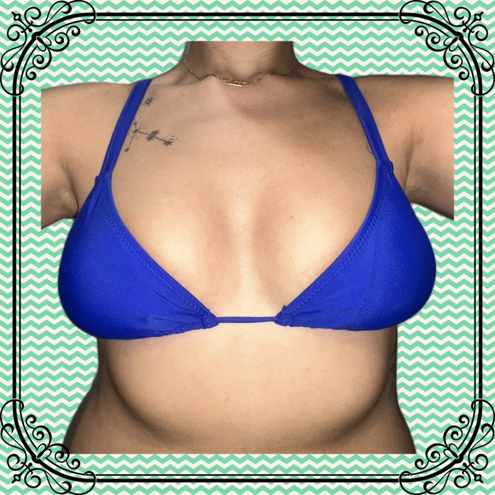 Blue Triangle Bikini Top